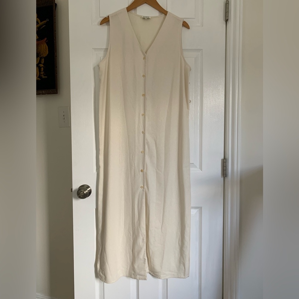 OZMA Raw Silk Cream Maxi Dress NWT